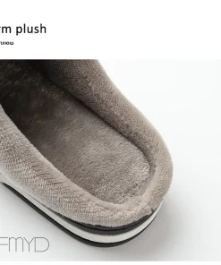 Hibaes PU Leather Cotton Women Slippers