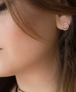 Open Circle Stud Earrings