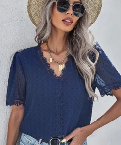 Sexy Lace V Neck Top