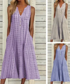 V-neck sleeveless dress