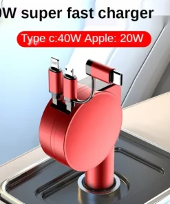 3-in-1 Retractable Fast Charging Car Adapter