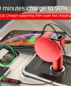 3-in-1 Retractable Fast Charging Car Adapter