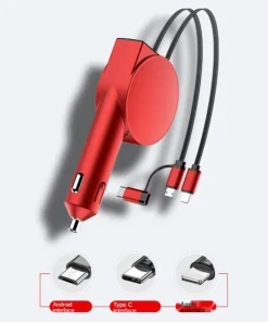 3-in-1 Retractable Fast Charging Car Adapter