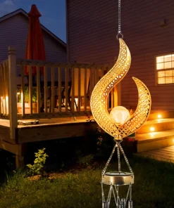 Solar Glass Ball Wind Chime Outdoor Light
