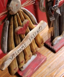 Wooden Retro Easter Bunny Outdoor Ornament