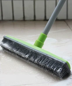 Rubber Broom Brush With Squeegee For Hair, Dust & Spills