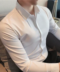 Men's Solid Color Business Stretch Shirt