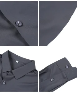 Men's Solid Color Business Stretch Shirt