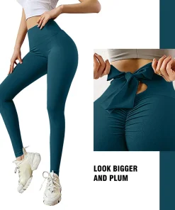 Sexy Peach Buttock Bowknot Yoga Pants