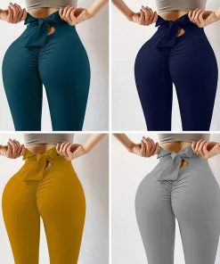Sexy Peach Buttock Bowknot Yoga Pants