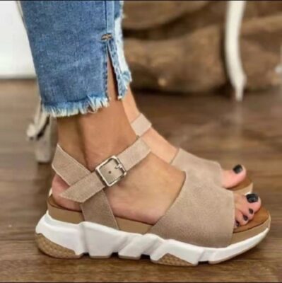 Casual Women’s Thick Sole Leather Sandals