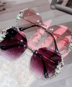2022 Woman Rimless Diamond Sunglasses