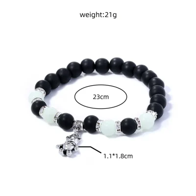 Glass Bead Luminous Bear Bracelet