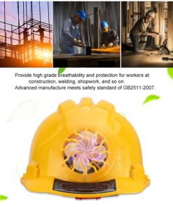 Solar Power Cooling Fan Safety Helmet