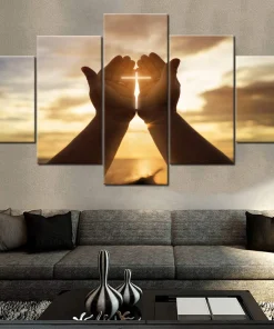 Hanshop 5 Pieces Wall Crosses Decor Jesus Hands