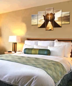 Hanshop 5 Pieces Wall Crosses Decor Jesus Hands