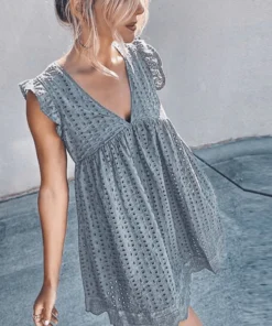 Women's V-Neck Hollow Dress