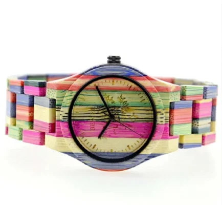 Colored Bamboo Wood Handmade Couple Watch