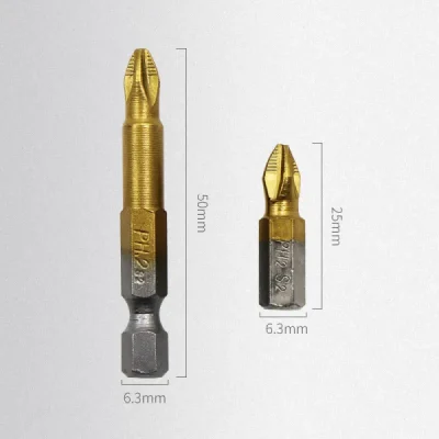 Titanium Coated PH2 Anti Slip Electric Screwdriver Bits