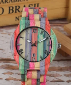 Colored Bamboo Wood Handmade Couple Watch
