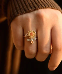 To My Daughter Sunflower Fidget Ring
