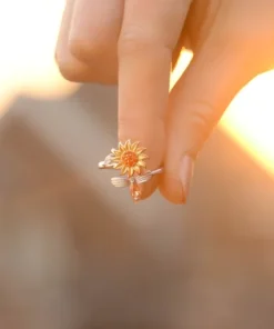 To My Daughter Sunflower Fidget Ring