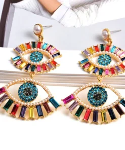 Devil’s Eye Long Pearl Earrings