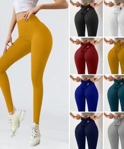 Sexy Peach Buttock Bowknot Yoga Pants