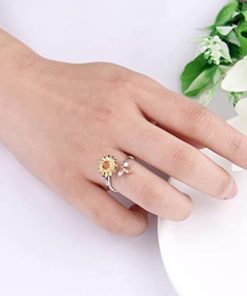 Elegant Sunflower Sunshine Rotating Ring
