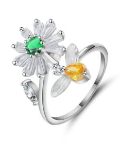 Elegant Sunflower Sunshine Rotating Ring