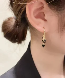 Black Long Tassel Earrings