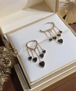 Black Long Tassel Earrings