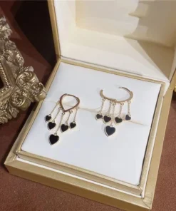 Black Long Tassel Earrings