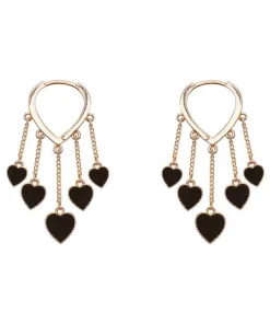 Black Long Tassel Earrings