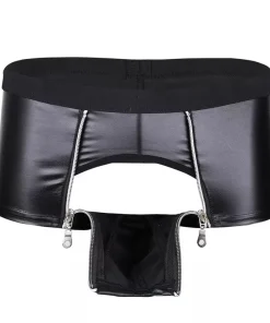 Mens Sexy Short Leather Panties
