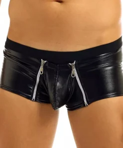 Mens Sexy Short Leather Panties