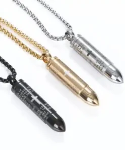 Mens Silver Bullet Necklace