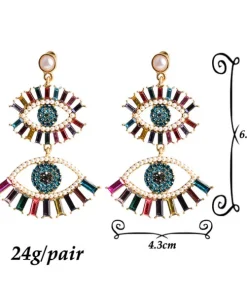 Devil’s Eye Long Pearl Earrings