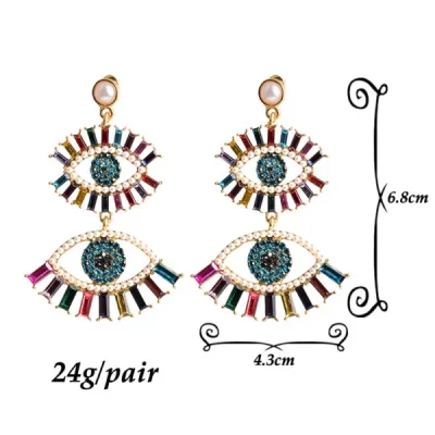 Devil’s Eye Long Pearl Earrings