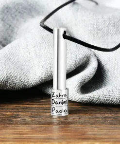 Engraved Family Name Bar Necklace