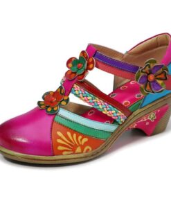 Bohemian Retro Leather Flower Hollow Out Sandals