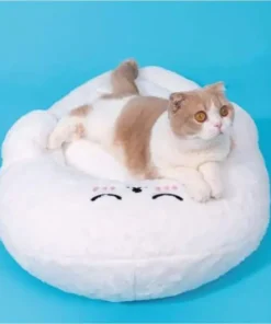 Round Plush Cat Bed
