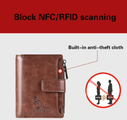 Binliroo Anti Theft Kangaroo Leather Wallet