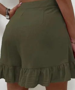 Women's High Waist Ruffle Shorts