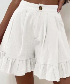 Women's High Waist Ruffle Shorts