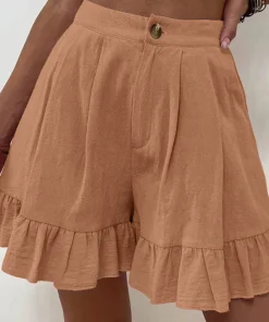 Women's High Waist Ruffle Shorts