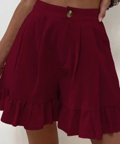 Women's High Waist Ruffle Shorts