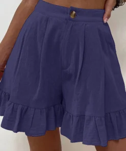 Women's High Waist Ruffle Shorts