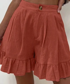 Women's High Waist Ruffle Shorts