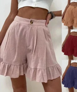 Women's High Waist Ruffle Shorts